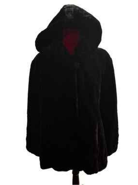 Pamela McCoy Black Hooded Pea Coat